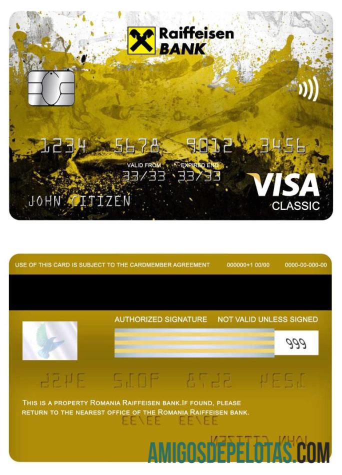 Romania Raiffeisen Bank Visa Classic Card download for verification